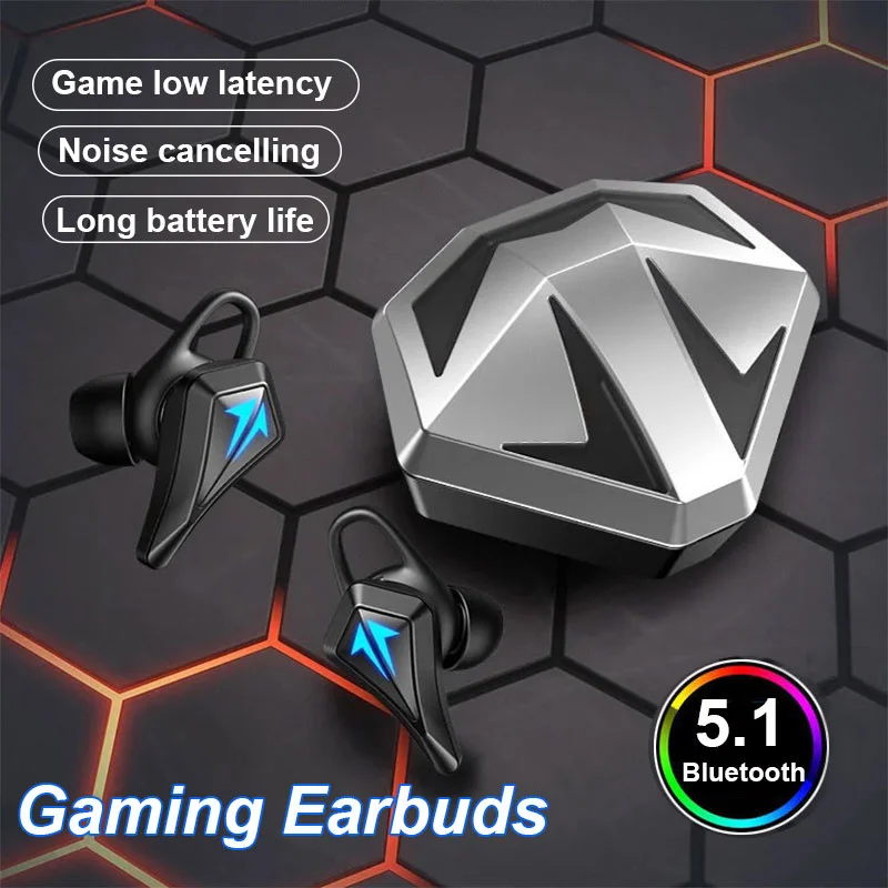 

TWS Bluetooth Gaming Headset Wireless Earphones Noise Reduction With Mic Bluetooth 5.1 Headphones 65ms Low Latency Gamer Earbuds