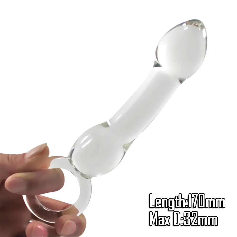 Фаллоимитатор из прозрачного хрусталя в форме сердца ручной спиральный пенис