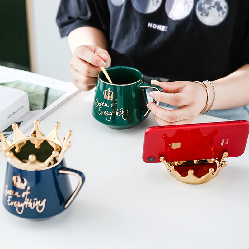 Креативные тематические кружки с короной керамическая кружка для молока и кофе
