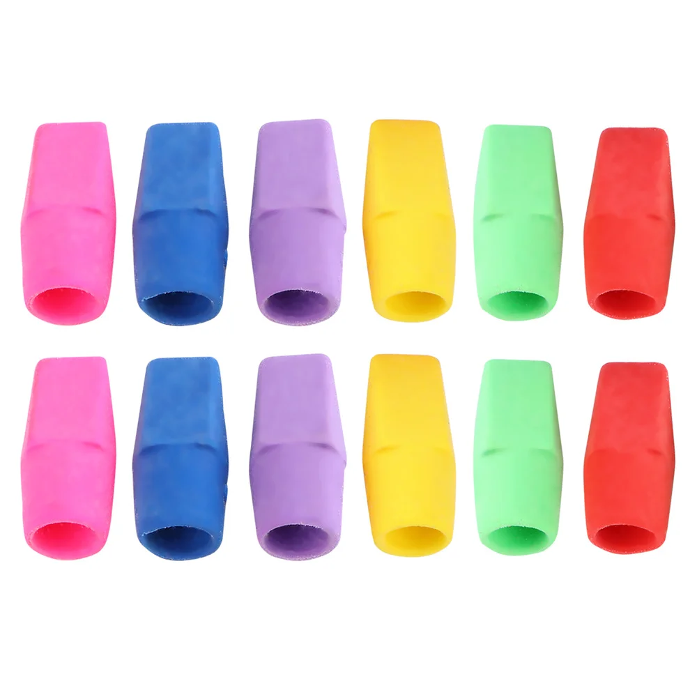 

50PCS Pencil Eraser Colorful Cap Erasers Students Stationery Gifts (Random Color)