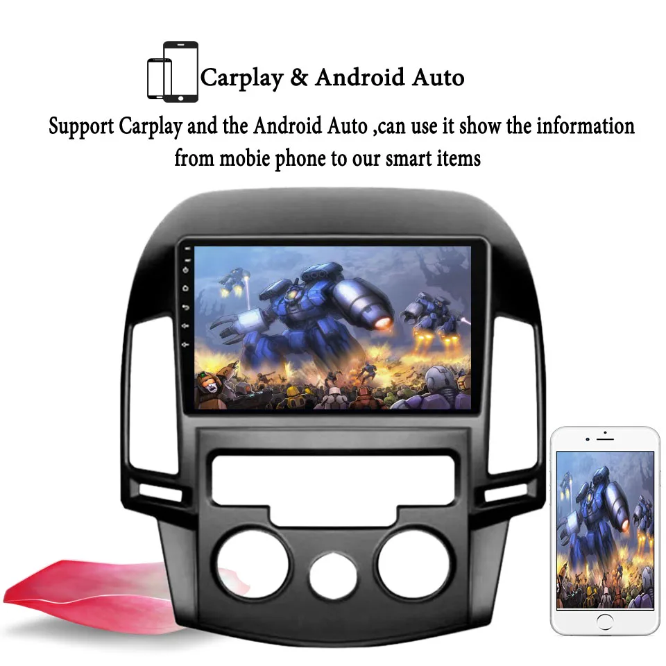 

Android 10 6G 128G Car Radio Multimedia Head Unit For Hyundai I30 2007-2012 Video Stereo gps Navi carplay dsp rds cam