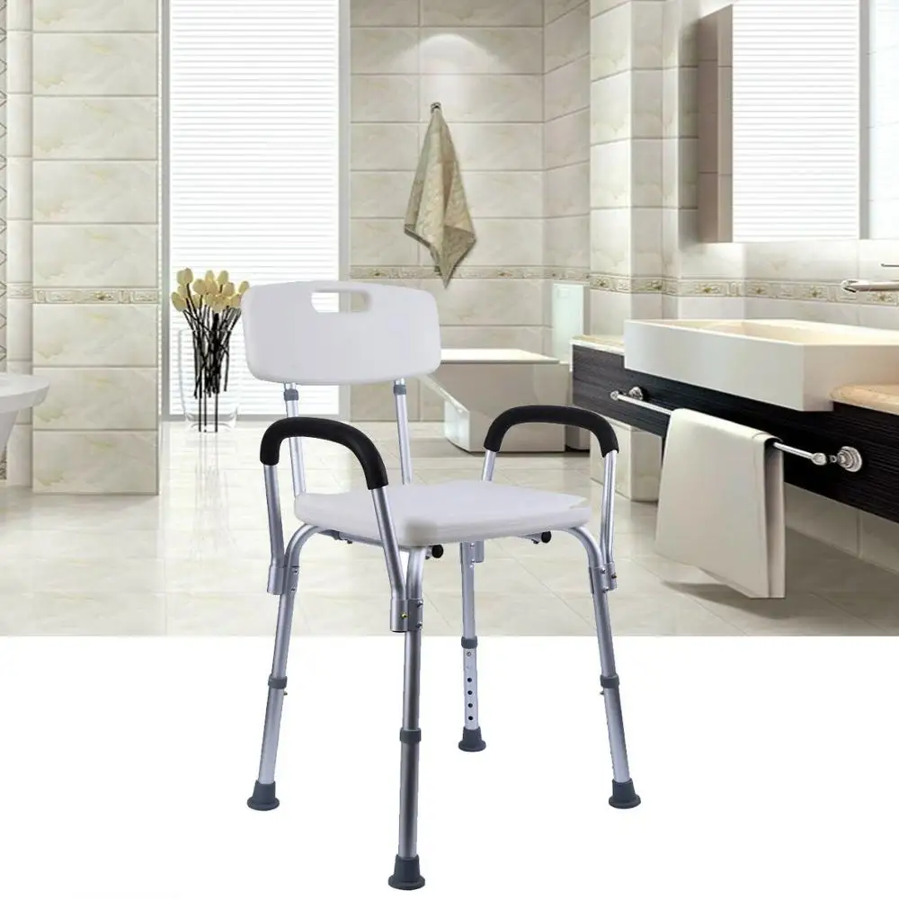 Стул для душа Yonntech с регулируемой высотой подлокотники мягкими чашечками