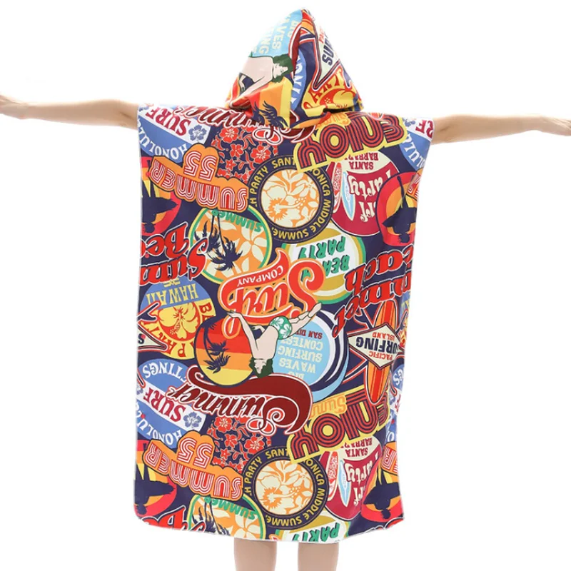 Банный халат с принтом для смены одежды банное полотенце модное уличное пляжное