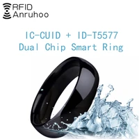 rfid dual chip smart ring rewritable cuid card copy t5577 key 13 56mhz 125khz copier badge duplicator waterproof clone tag