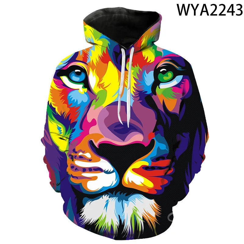

2020 New Spring Autumn Hoodies Men Women Children Animal Lion Tiger 3D Print Hoodie Streetwear Cool Pullover Clothing
