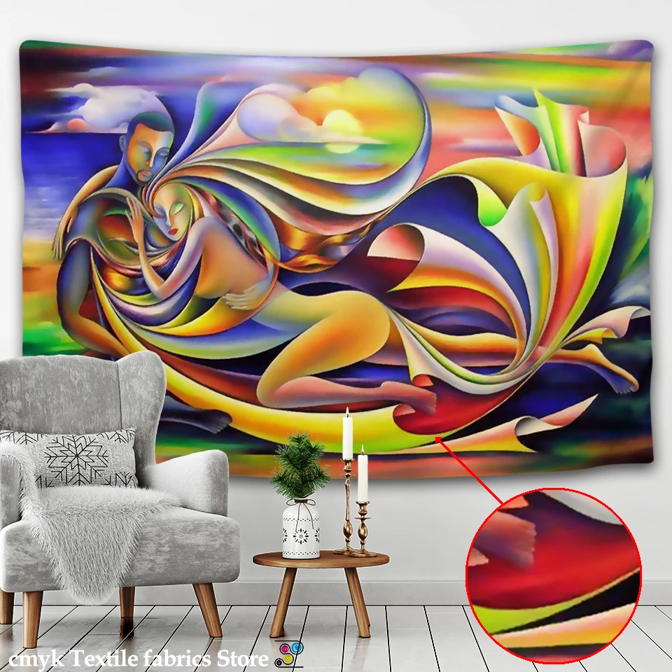 

Simplicity Line Psychedelic Large Tapestry Abstract Naked Girl Hippe Flower Wall Hanging Tapestries for Room Bedroom Home Decor