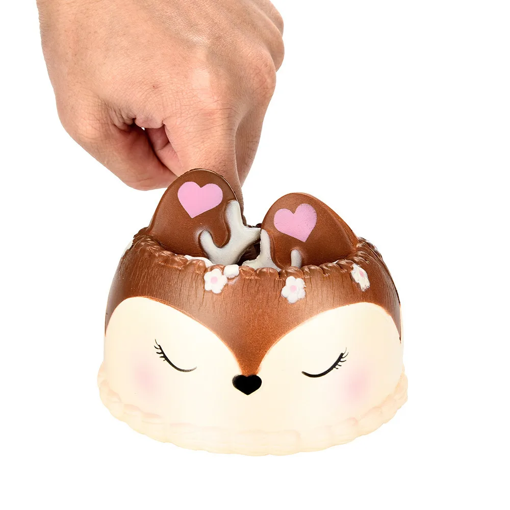 Медленно Восстанавливающий форму олень сжатие торта игрушки Мягкая сжимаемая
