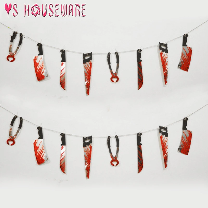Горячая Распродажа 1 комплект Хэллоуин жуткий кровавый Ножи строка дом с