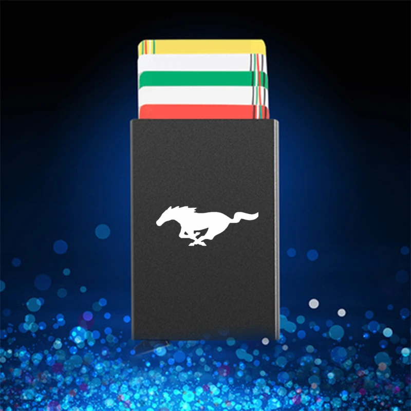 

Automatically Metal Bank Card Anti-theft Credit Card Package Smart Thin ID Card Case For FORD Mustang 2015 2017 2018