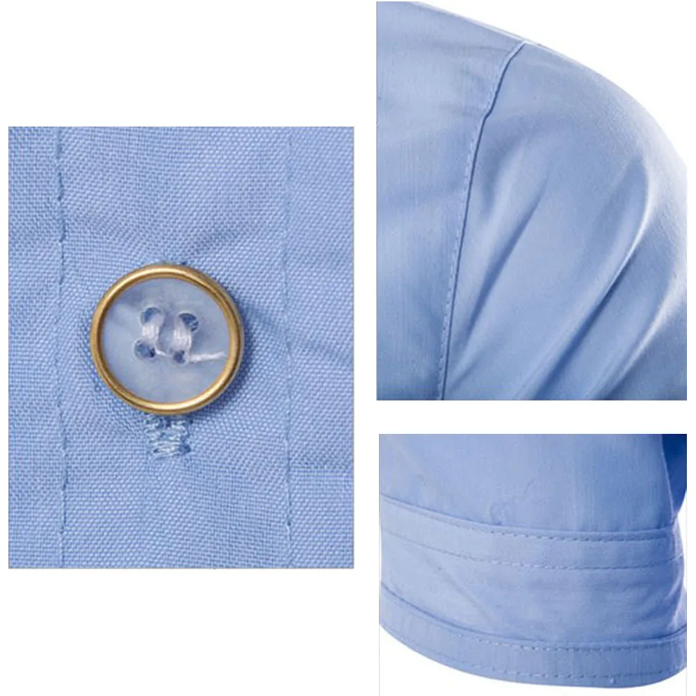 

New Fashion Fashion Men's Luxury Short Sleeve Shirt Casual Slim Fit Stylish Shirts Tops Lapels Classic Business Pure T-shirts