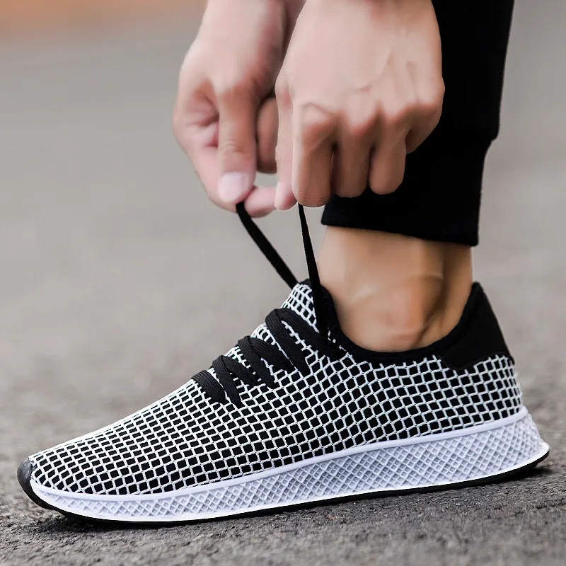 

Men Sneakers Breathable Casual No-slip Men Vulcanize Shoes Male Air Mesh Lace up Wear-resistant Shoes tenis masculino