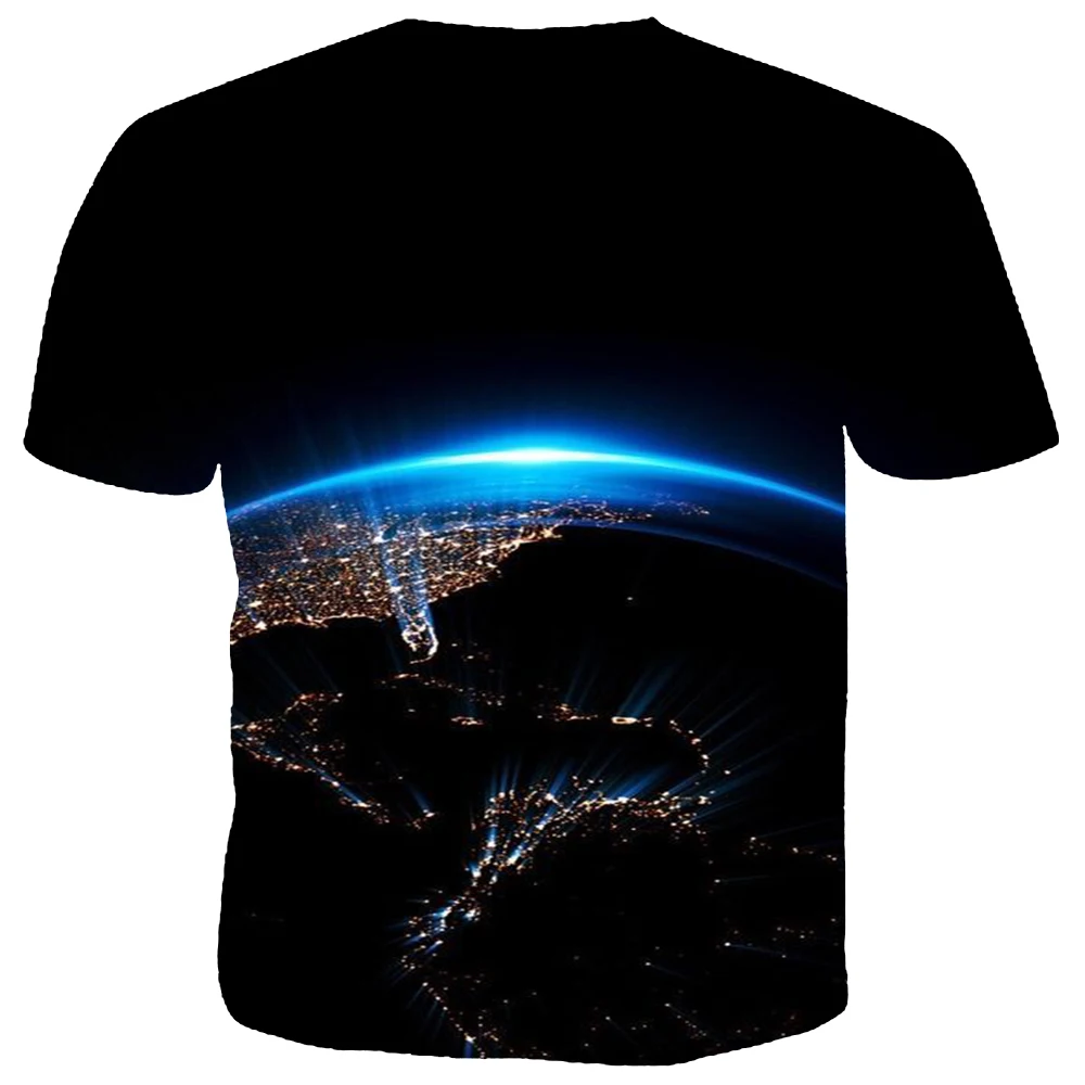 

UNEY Planet Tees For Men US Size T Shirt Men's 3D Pattern Shirt Universe Tops Summer Plus Size Tops Short Sleeve
