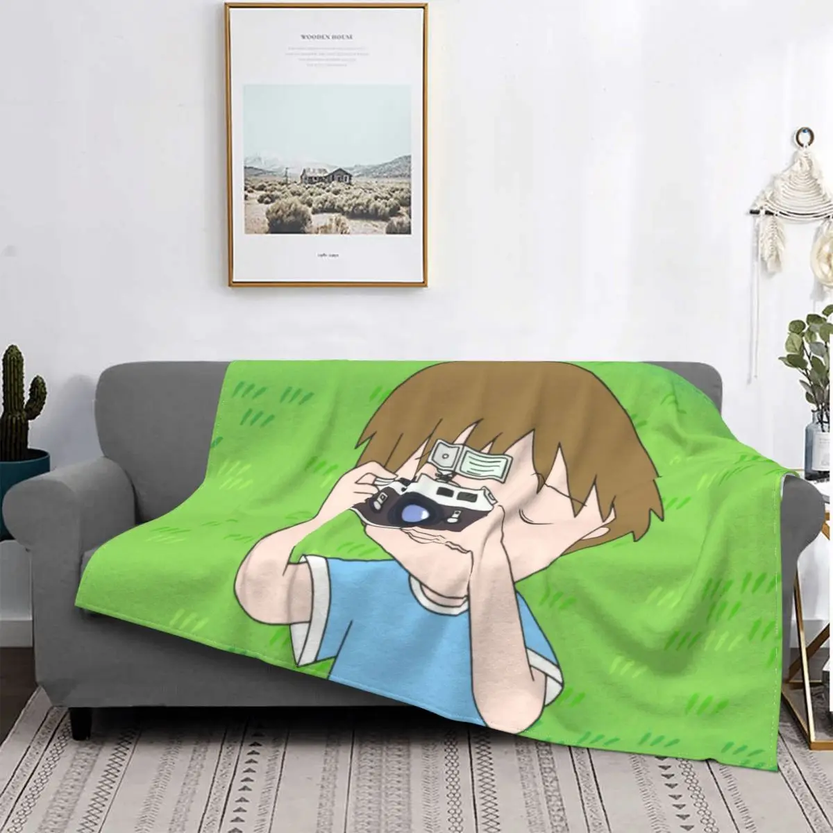 

Chibi Maruko Chan Sakura Kyoko Cartoon Animation Blanket Flannel Decoration Take A Picture Portable Home Bedspread