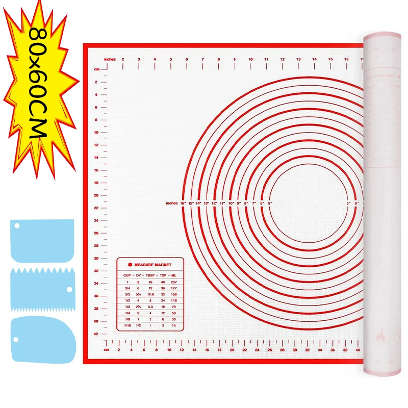 4 шт./набор антипригарные силиконовые коврики для раскатки теста