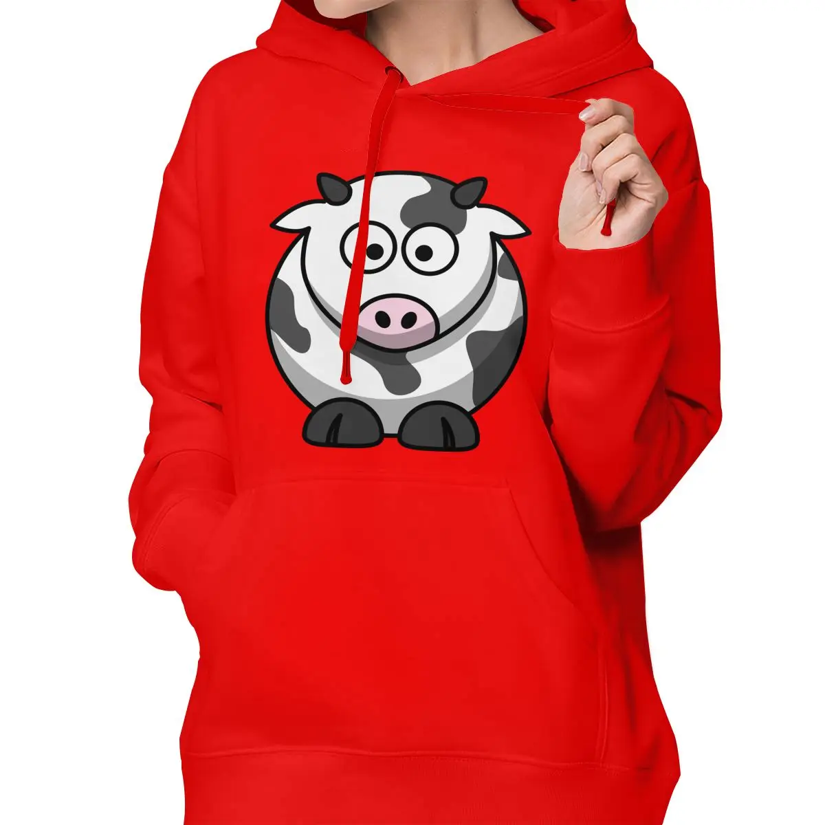 

Cow Cartoon cow print sweatshirt fashion pullover, adult long sleeves, ladies style.
