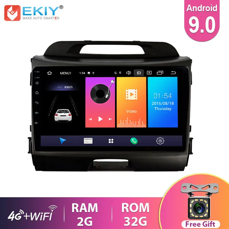 EKIY 9 ''IPS Android 0 Автомобильный мультимедийный авто радио для Kia Sportage 2010 2015 GPS