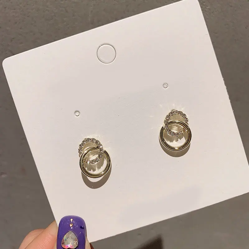 Женские Классические круглые серьги в Корейском стиле простые с металлическими