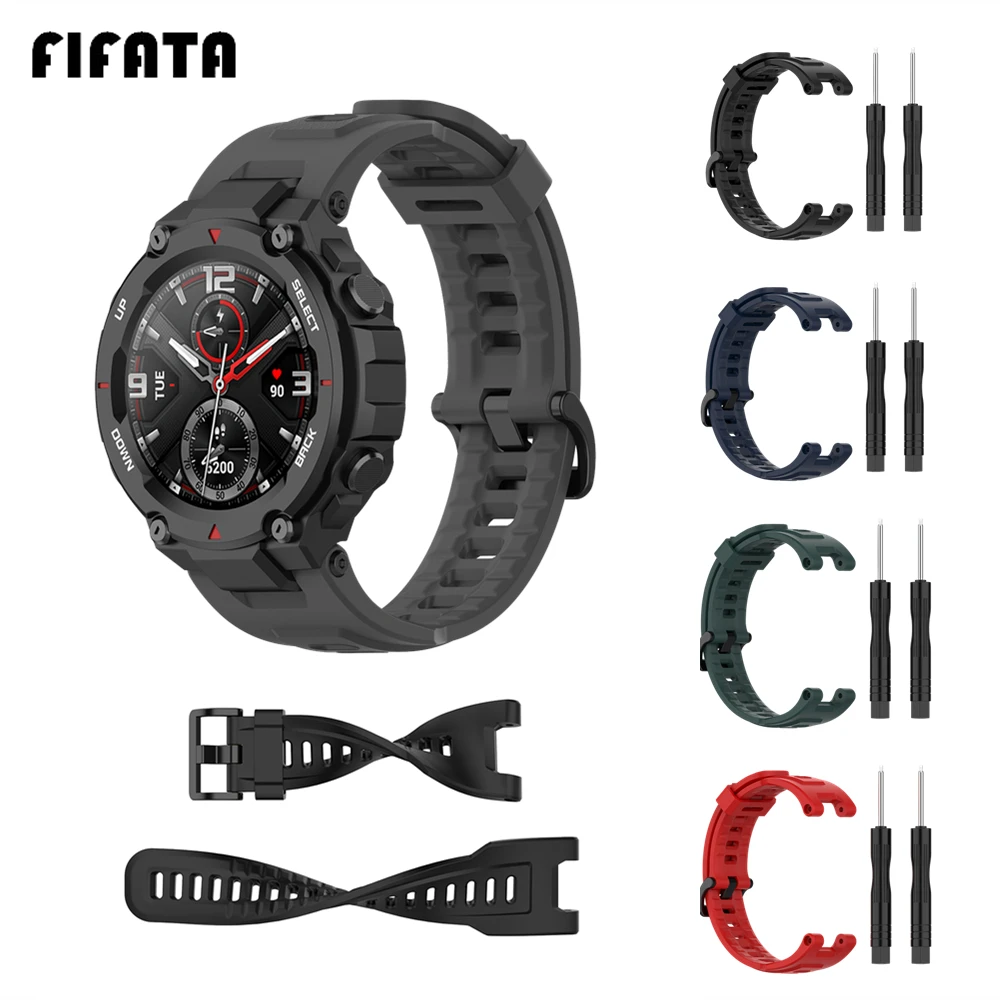 FIFATA Silicone Band For Amazfit T-Rex Pro Wrist Strap Sport Smart Watch Huami T-rex Bracelet Accessories | Электроника