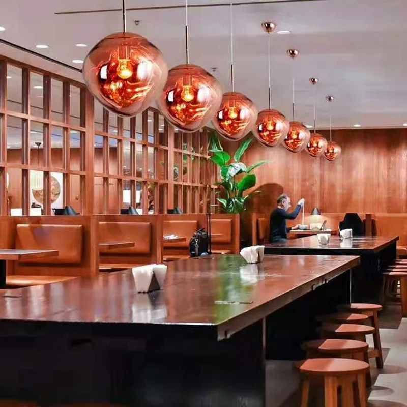 Скандинавский светодиодный подвесной светильник из расплава лавы с шариком