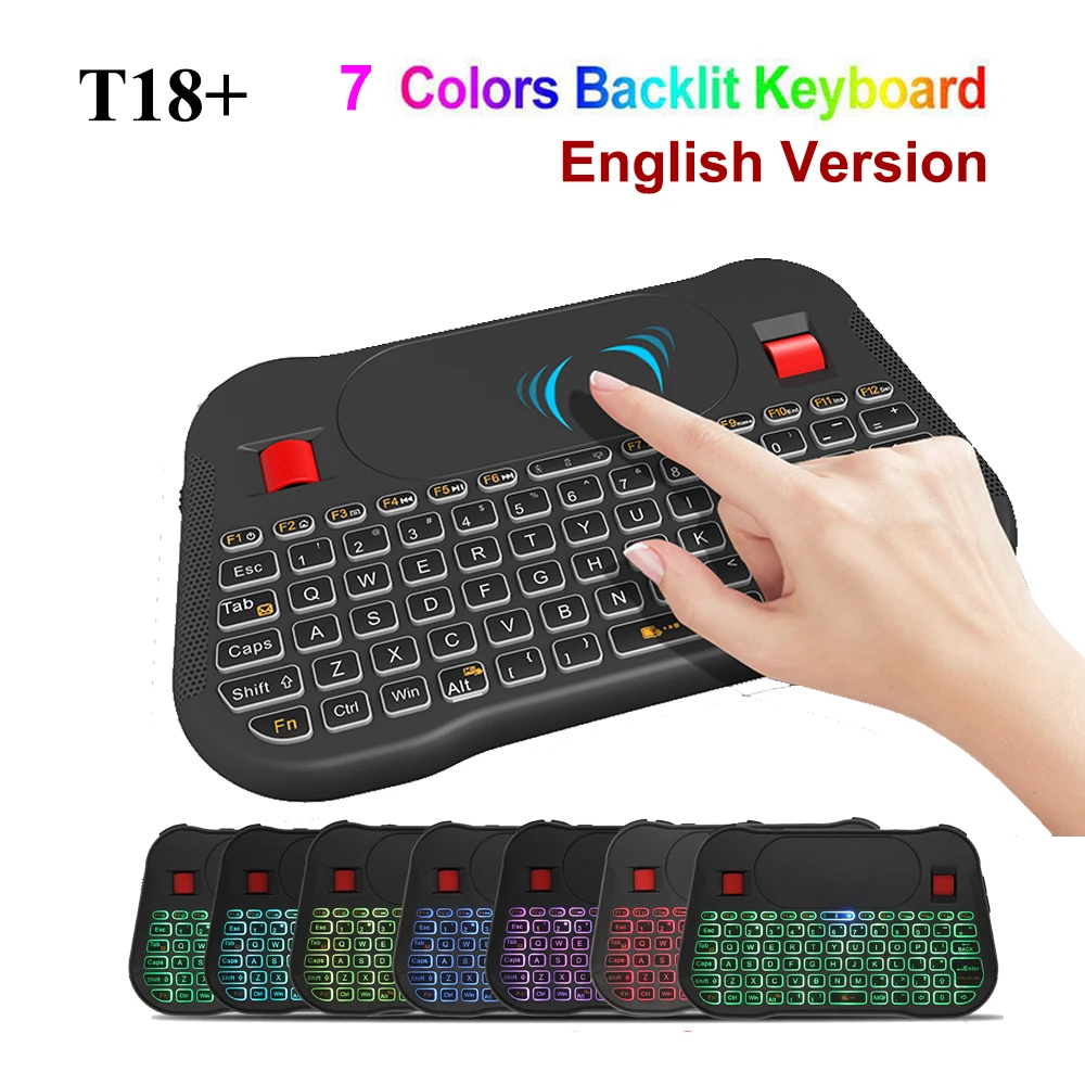 Беспроводная мини клавиатура T18 Air mouse игровая с подсветкой MAC ноутбук планшет