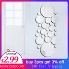 Лидер продаж, 26 шт., акриловые зеркальные настенные наклейки, самоклеящиеся съемные круглые декоративные зеркальные листы для гостиной, спальни, Декор