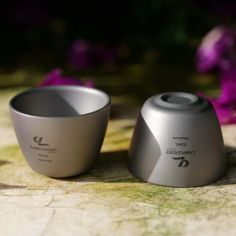 

CampLeader Titanium Cup Portable Camping Titanium Tea Set with Lid and Tea Leak Camping Picnic Water Cup for Backpacking Hiking