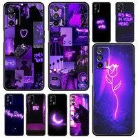 purple colour neon light for oppo realme gt explorer master neo flash edition c21 c20 c15 c11 c3 soft black phone case