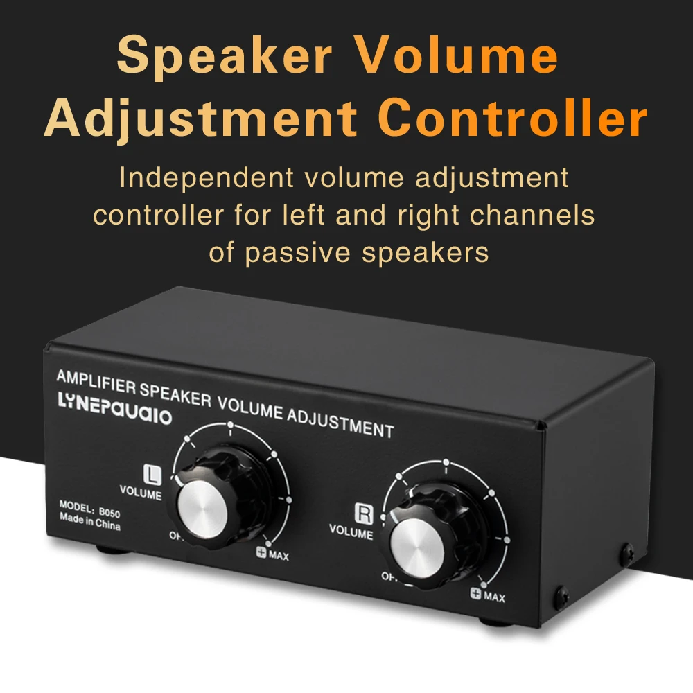 

150W 14AWG Desktop Passive Speaker Volume Control Box Amplifier Speaker Volume Adjustment & Separate Left/Right Channel Control