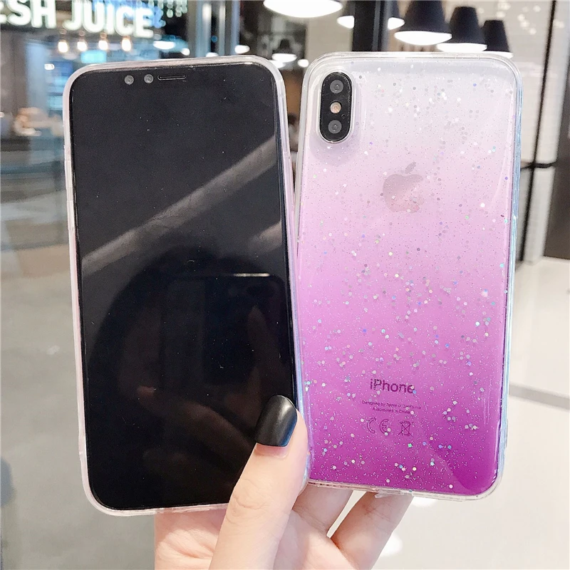 Роскошный блестящий чехол для телефона iPhone 7 8 6 6S Plus X XS Max XR 11 Pro Блестящий Мягкий