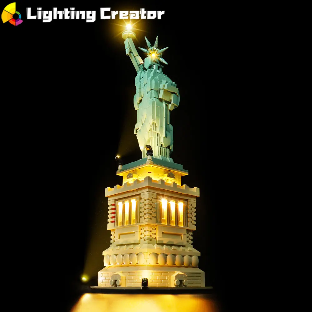 

2021 New Years Version Led Light Compatible for LEGO 21042 Statue of Liberty Light Kit Blocks Toys Only Light No Blocks