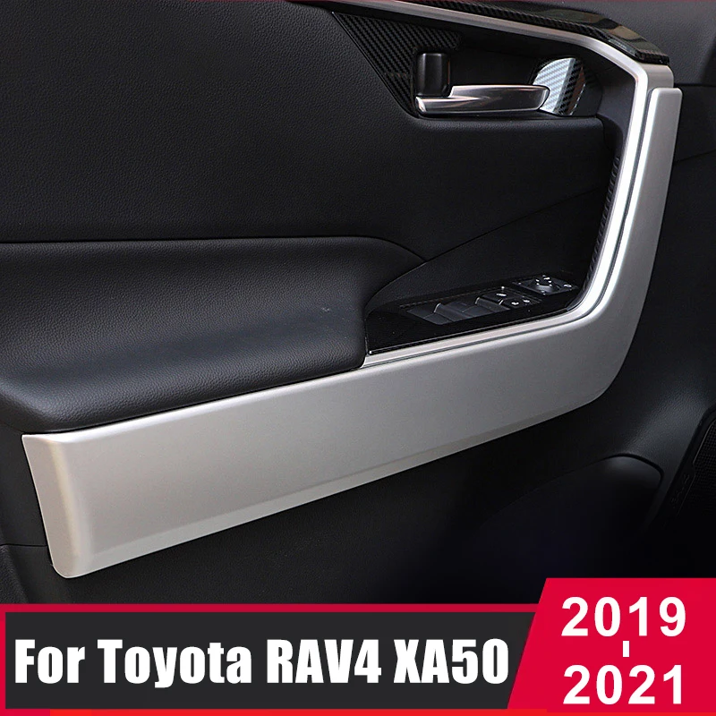 

For Toyota RAV4 2019 2020 2021 RAV 4 XA50 Accessories Car Door Armrest Frame Cover Interior Handle Bowl Trim Decoration ABS Part