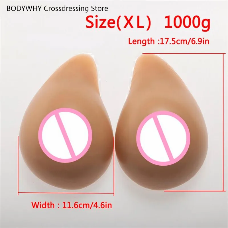New 1000g Realistic Silicone Breast Forms Fake Boobs For Crossdresser Shemale Transgender Drag Queen Transvestite Mastectomy