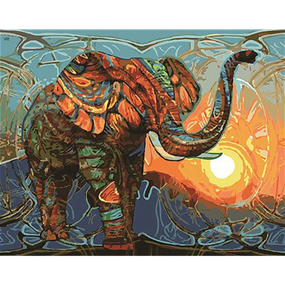 

tapb Animals Elephant Pictures DIY Painting By Numbers Adults For Handpainted On Canvas Oil Pictures By Numbers Wall Art Decor