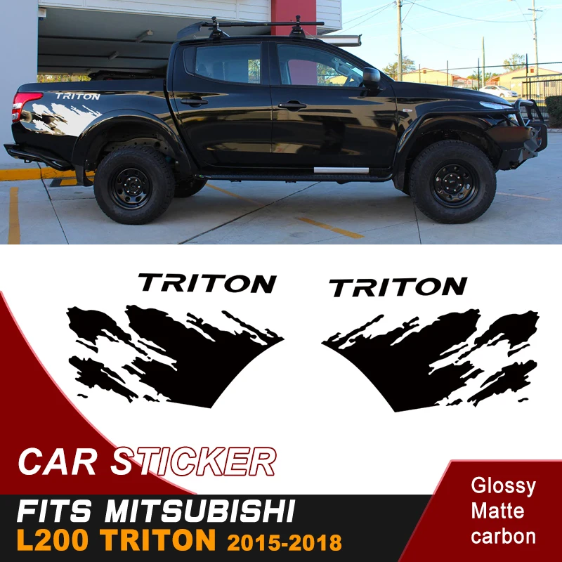 mud splash car body sticker 4x4 off road pickup box bed decal for mitsubishi l200 triton 2006-2015 2016 2017 2018 | Автомобили и
