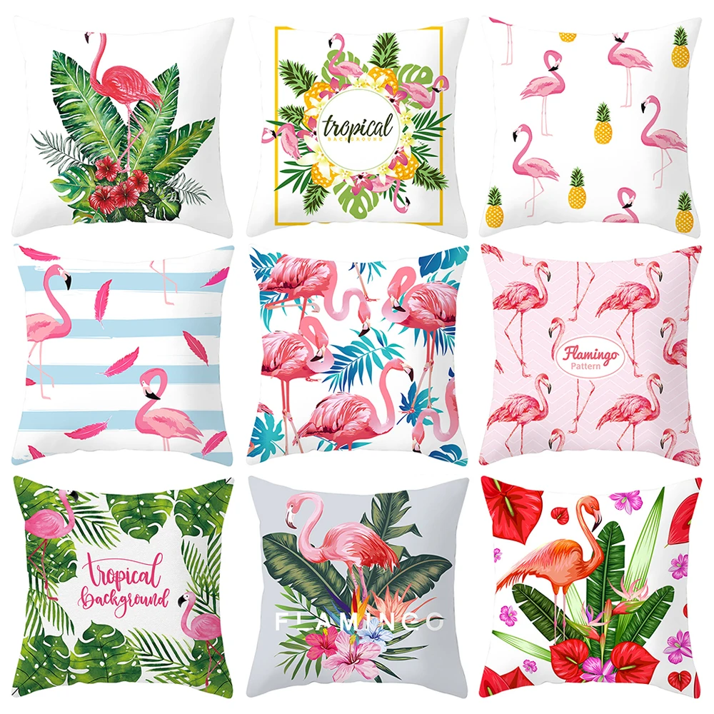 Наволочка с фламинго для Гавайской вечеринки тропический чехол подушки