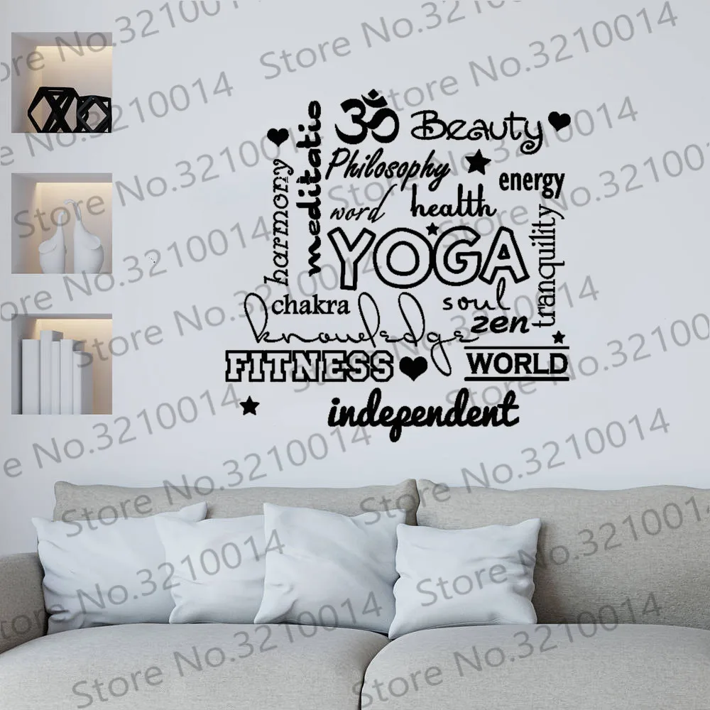Цитата Наклейки на стены Йога художественная стена с цитатой Om здоровья Красота