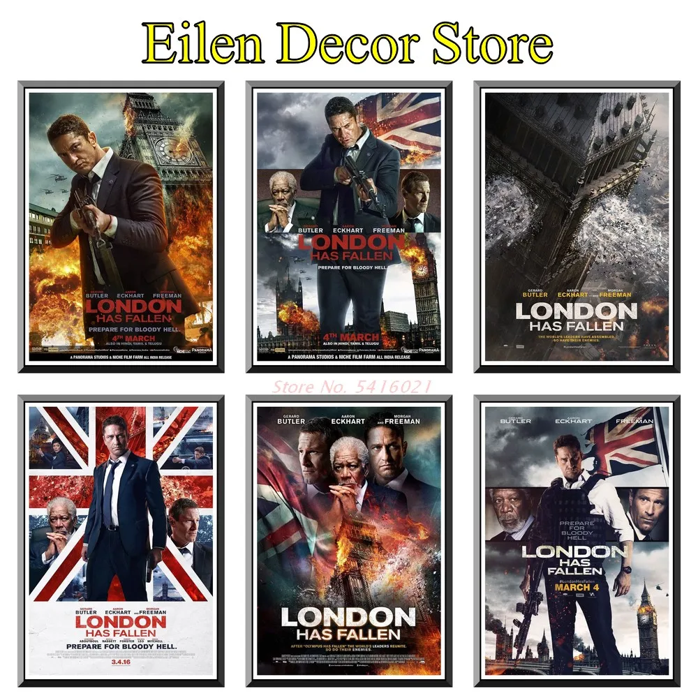 Лондонский павший постер в стиле ретро винтажный с художественными принтами