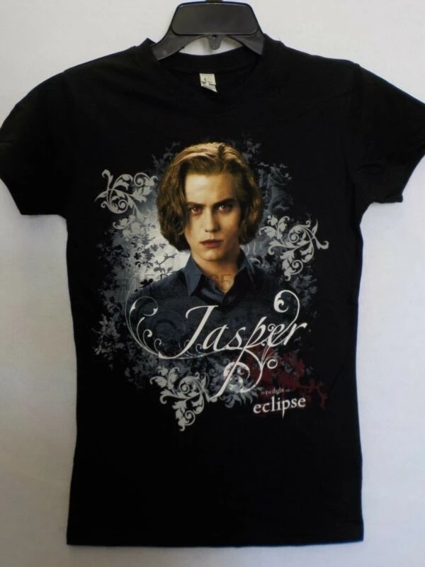 

Juniors Womens Twilight Saga Eclipse Jasper Black Graphic Tshirt New #13257V