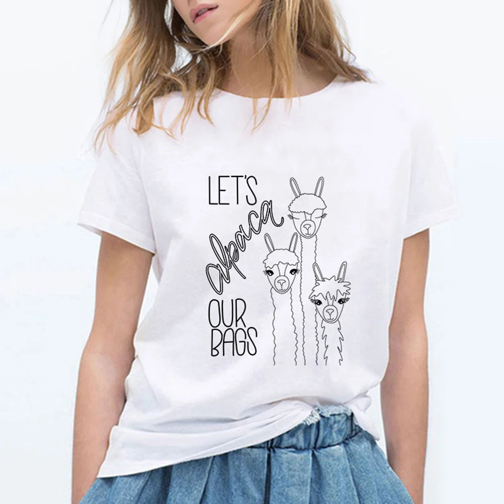 Одежда из альпаки футболка Женская винтажная свободная верх женская уличная