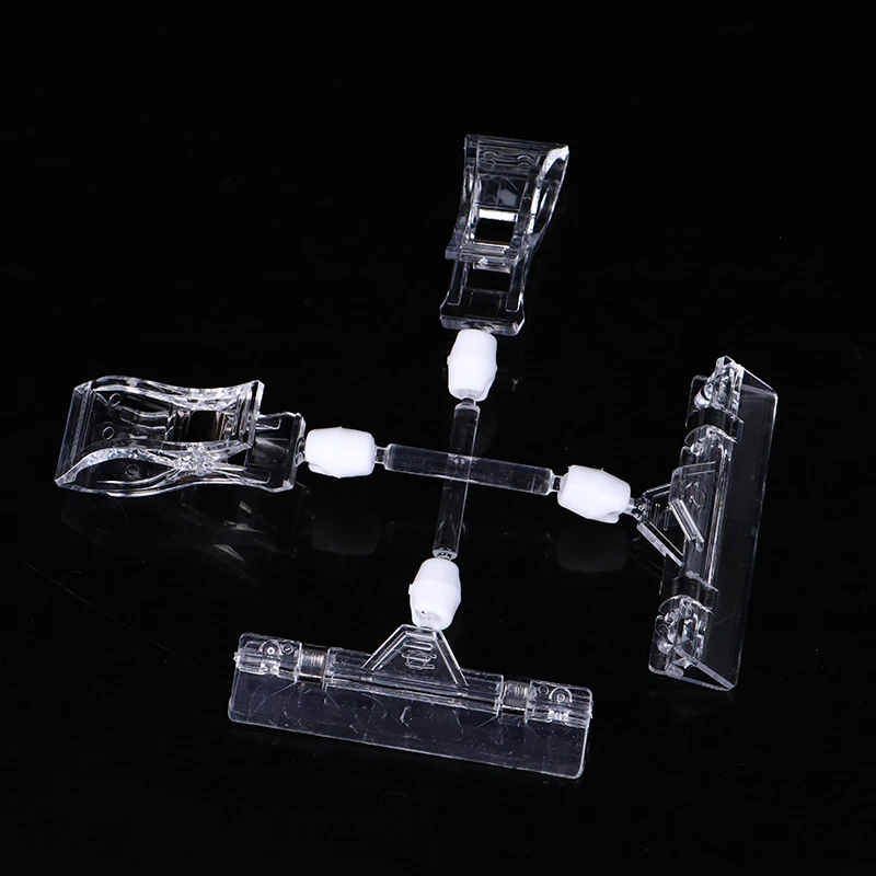 

2pcs Transparent Plastic Card Display Stand Clips Adjustable Sign Card Display Holder Business Advertising Folder