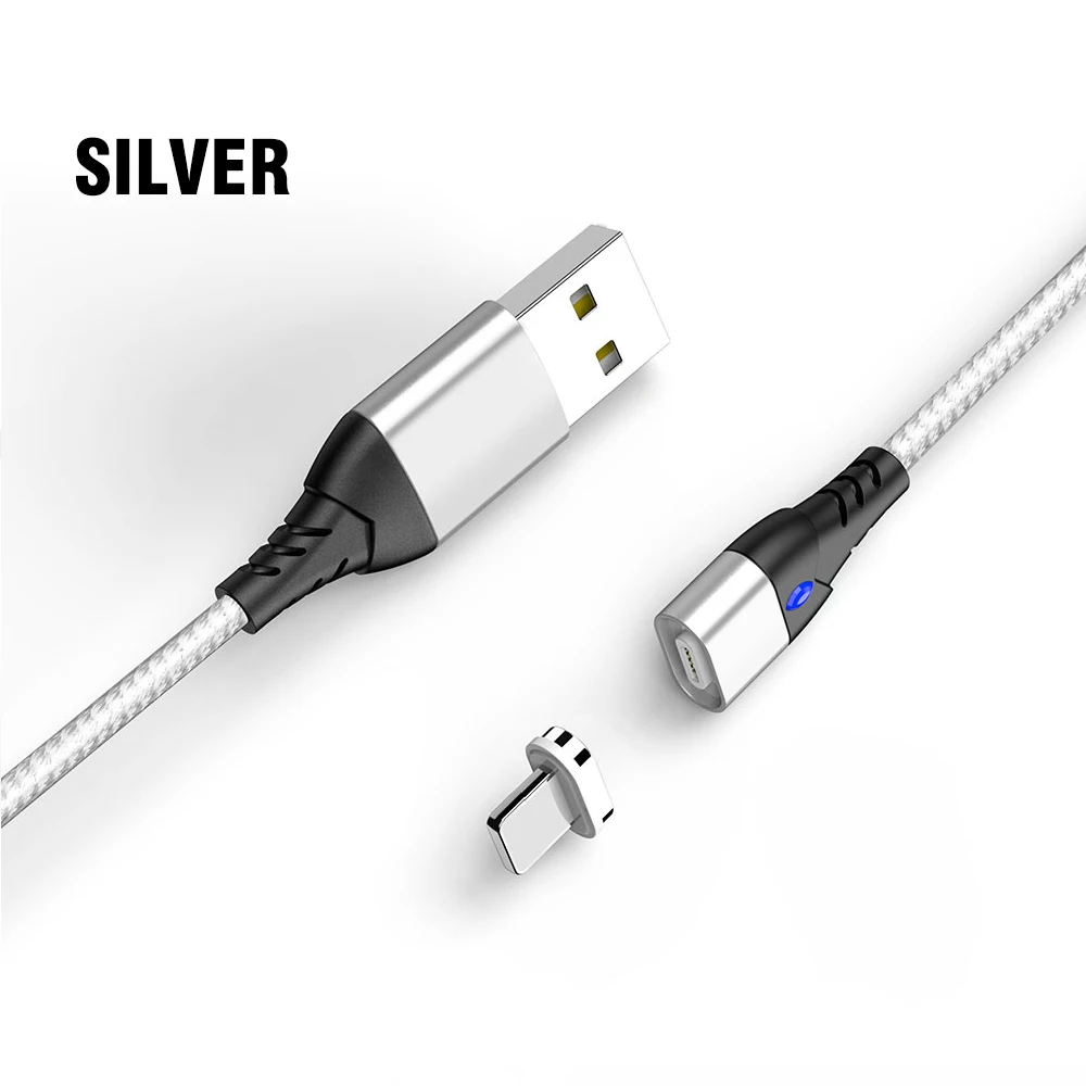 Silver Cable Магнитный кабель CASEIER для iPhone, Samsung, Huawei, быстрая микро USB зарядка, кабели USB type c, USB C кабель usb tipo c - Цвет: Silver Cable
