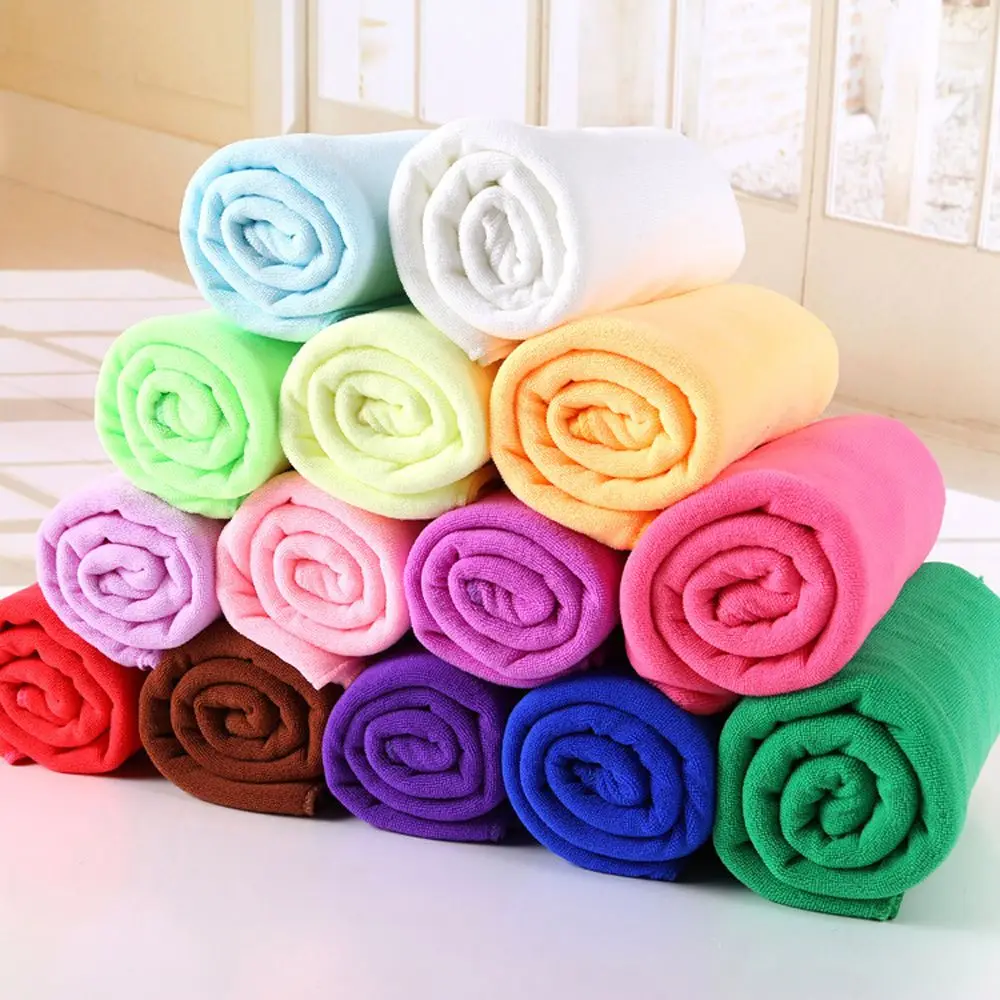 

Big Soft Microfiber Bath Beach Towels Quick-Dry Microfiber Sports Swim Travel Camping Solid Compressed Roll Towels