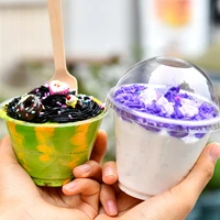 50pcs high quality disposable ice cream cup 7oz 9oz plastic cups dessert packaging cup wedding birthday party favors yogurt cup