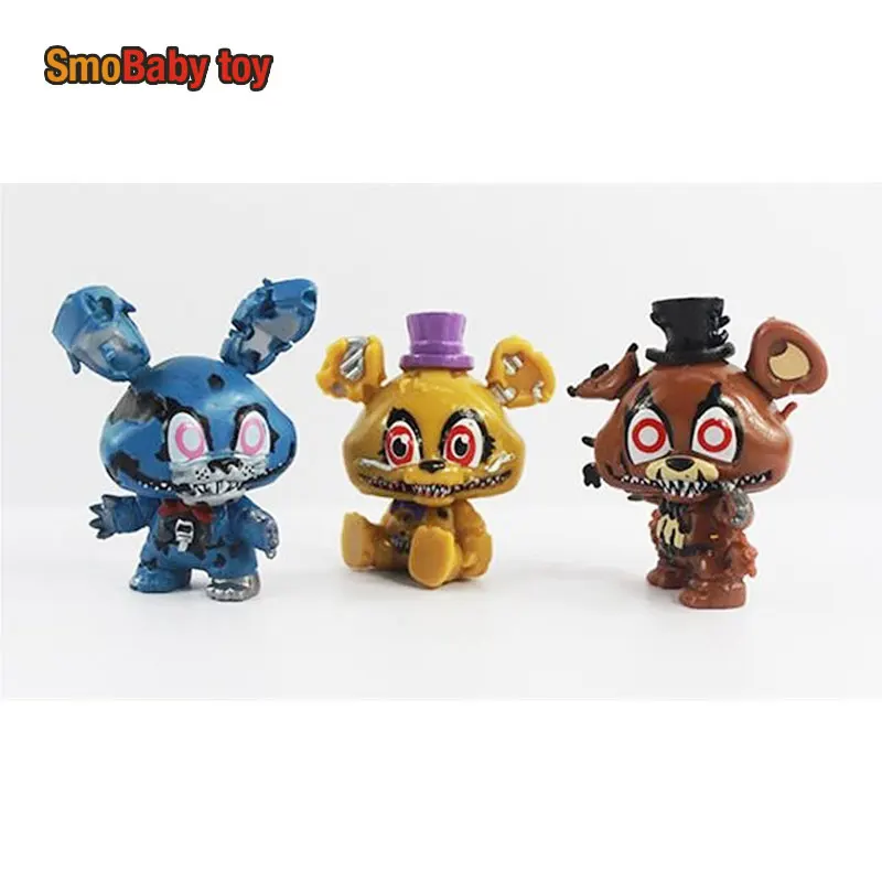

8Pcs/Set FNAF Freddy Model Bonnie Foxy Fazbear Bear Action Figures Party Toys Phantom Foxy Clown Dolls For Kids Gift