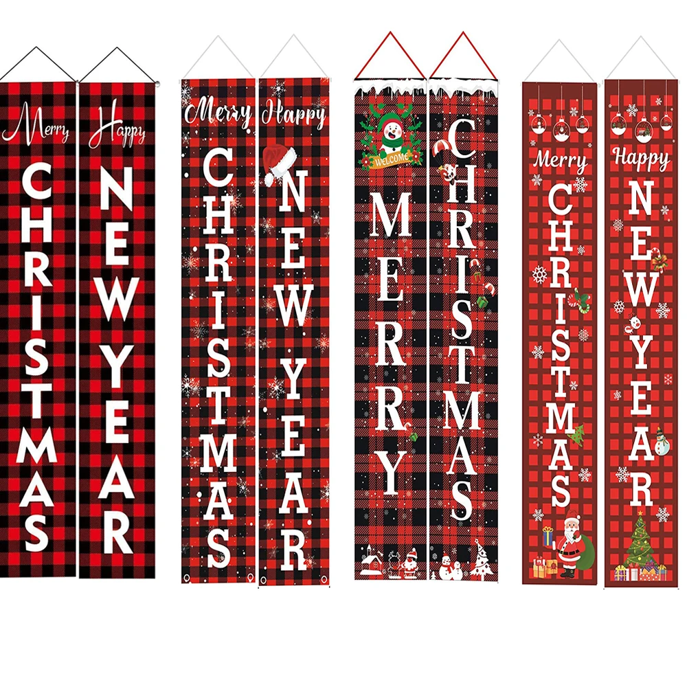 

Christmas Decoration Outdoor Indoor Merry Christmas Hanging Banner Xmas Porch Sign for Wall Home Kitchen Holiday Party Outside