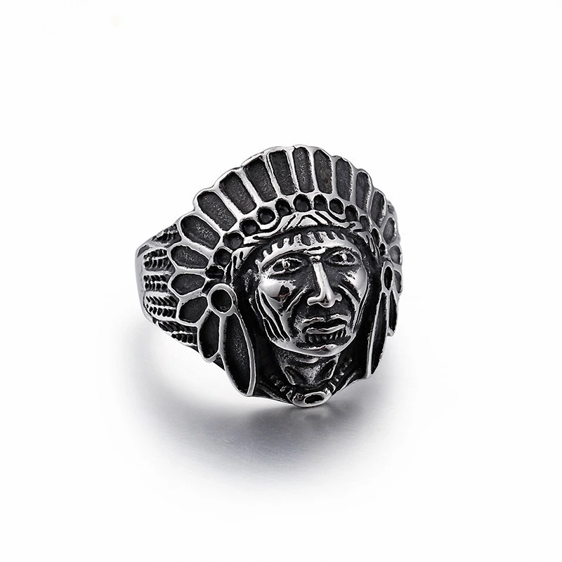 Кольцо мужское/женское из нержавеющей стали Винтажное кольцо в этническом стиле