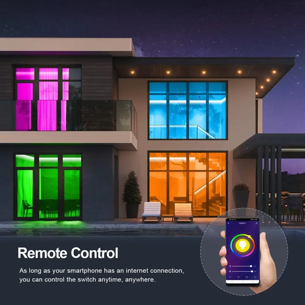 1/2/3/4/5/10/15 м цветных (RGB) светодиодных лент светильник с Tuya Smart Life APP Wi-Fi контроллер 12V