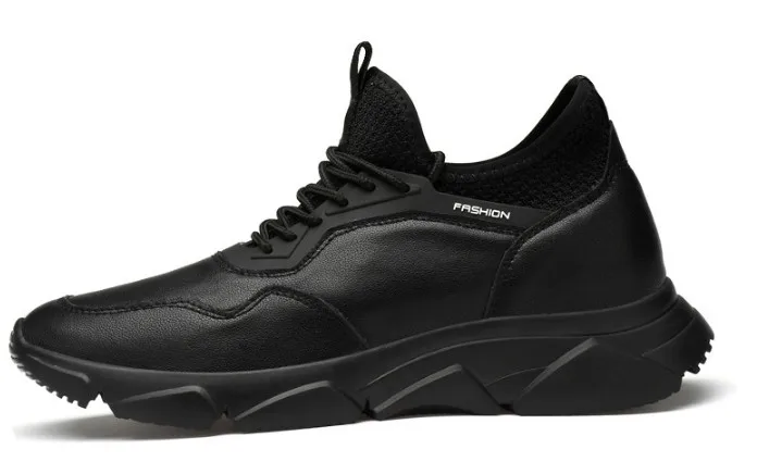 Кроссовки мужские из натуральной кожи повседневная обувь увеличивающая рост на