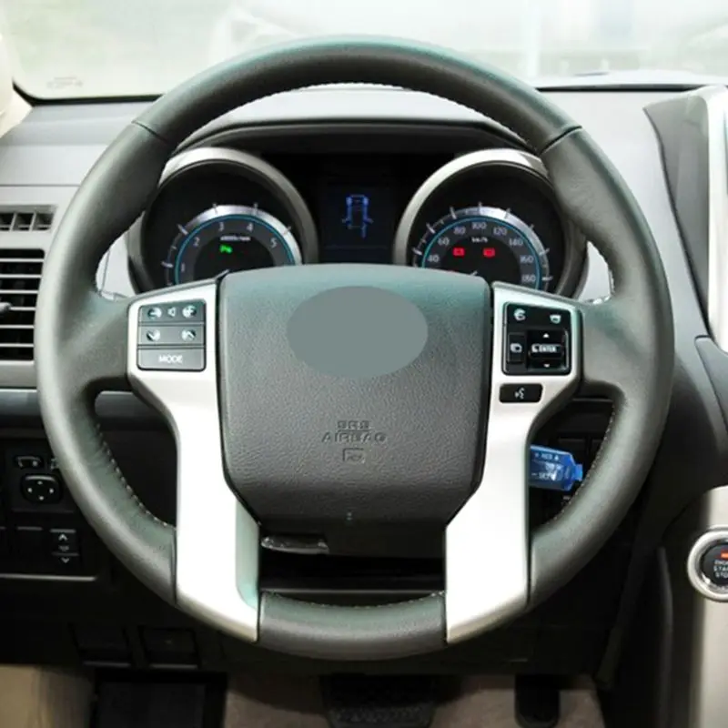 Чехол рулевого колеса автомобиля для Toyota Land Cruiser Prado 2017 2010 Tacoma 2012 2019 Tundra 2014 черная