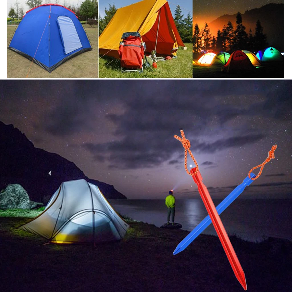 

18cm Stakes Camping Tent Canopy Awning Pegs For Camping Hiking Lightweight Tent Stakes Tent Pegs Ground Anchor Patio Umbrella